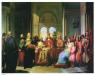 Friedrich bekommt von Michael Scotus ein Aristoteles-Buch, Gemälde von Gaicomo Conti (Foto: Palazzo del Normanni, Palermo)